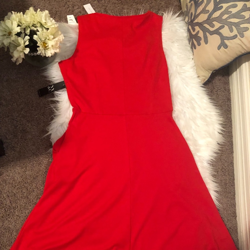 New York & Company Cotton Bateau-Neck Flare Dress